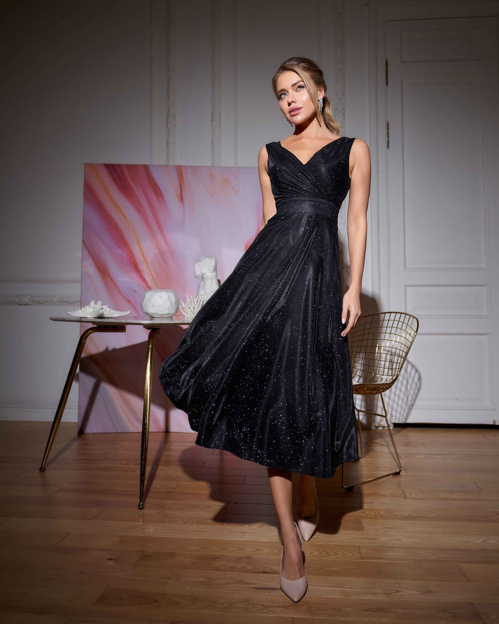 Вечернее платье Allegri Sposa черное Меган Миди