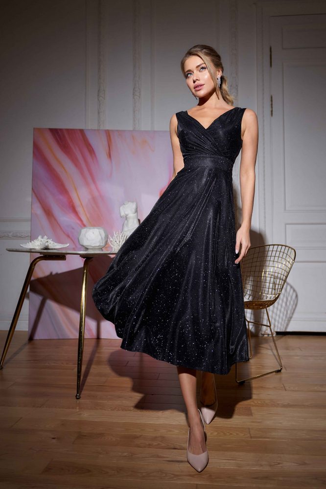 Вечернее платье Allegri Sposa черное Меган Миди