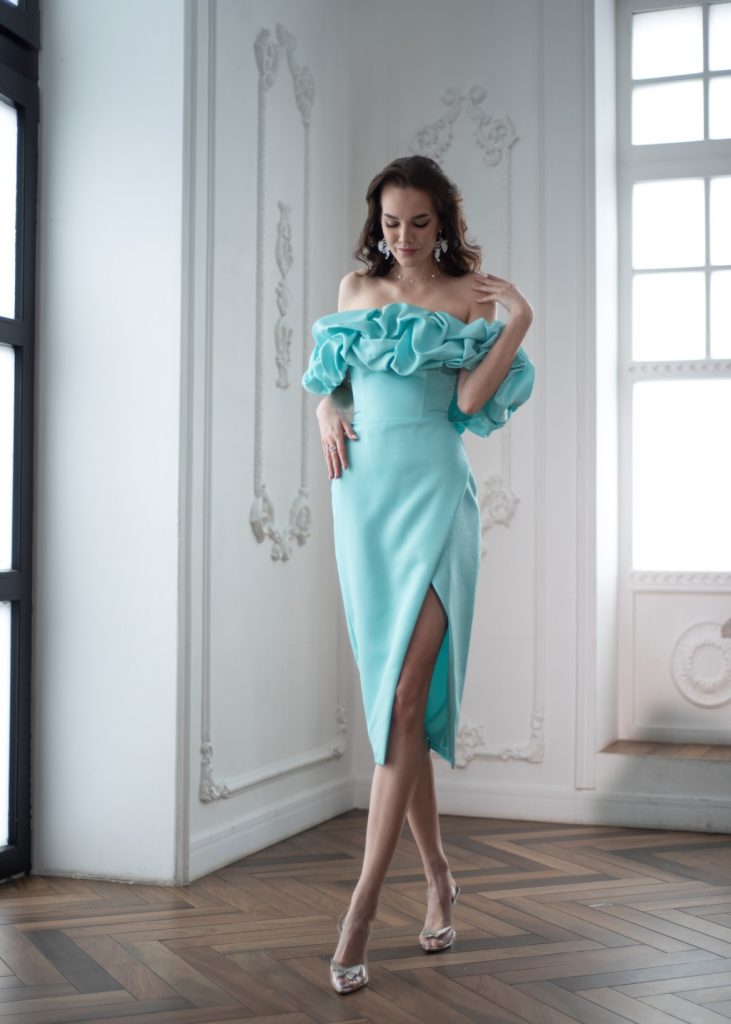 Вечернее платье Allegri Sposa Милти миди мята