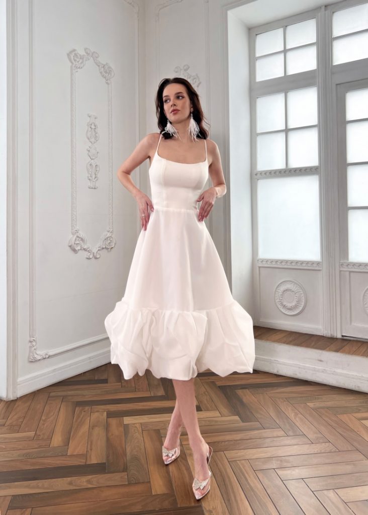 Свадебное платье Allegri Sposa Фредерика миди молоко