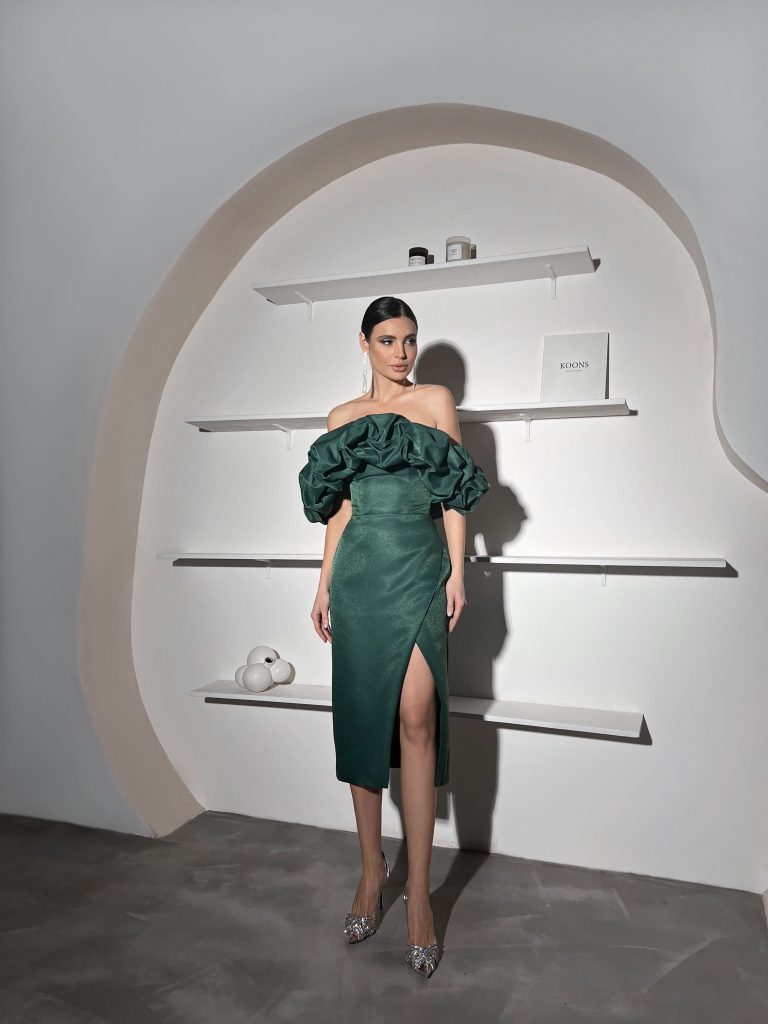 Вечернее платье Allegri Sposa Милти миди Изумруд